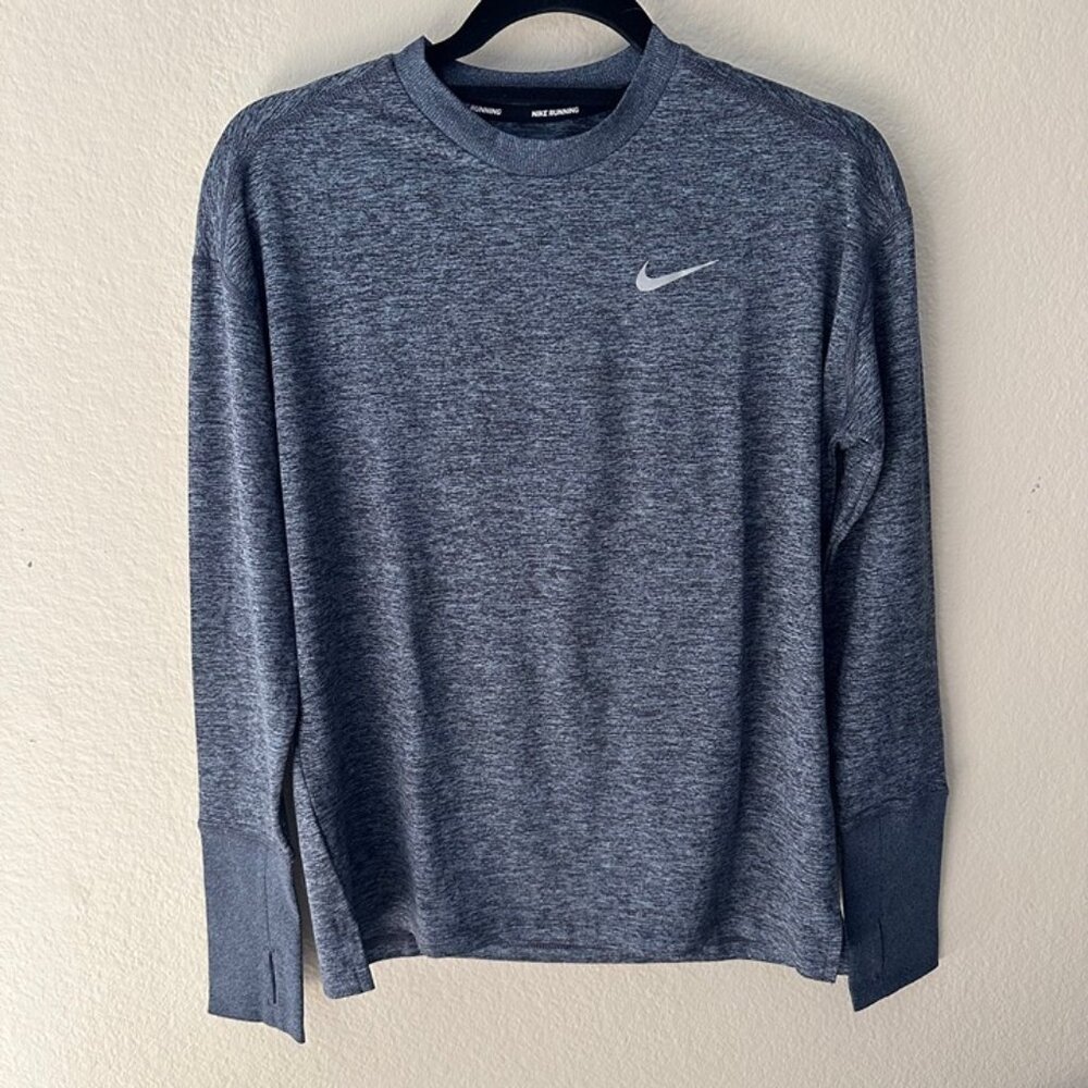 Nike Dri-Fit Long Sleeves Workout Clothes Blue Running Gym Shirt Women's Small